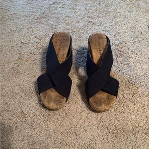 Lucky Brand Navy Wedge Sandals
